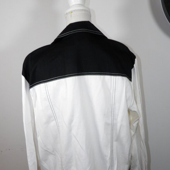 Woman's Black & White Tee Studded Shirt and Jacket Saint Germain Paris Large Vtg - Picture 2 of 4